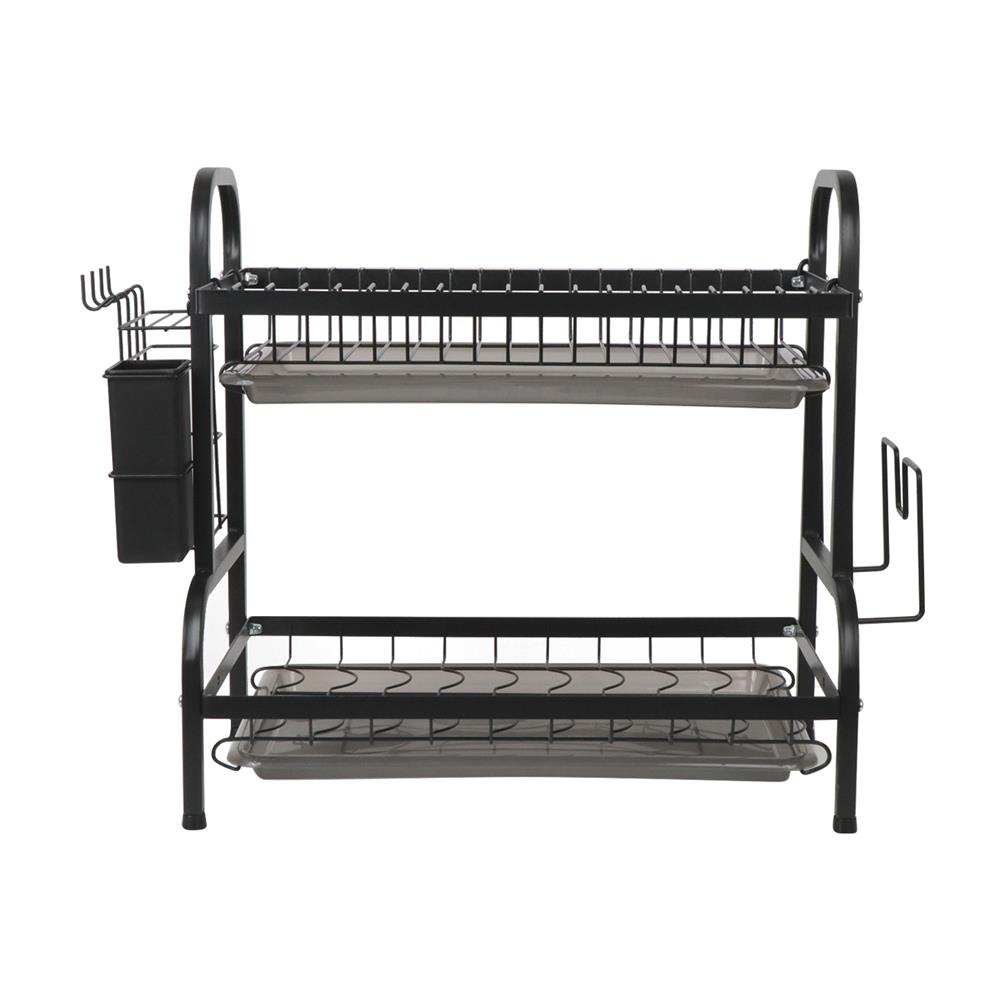 ชั้นคว่ำจาน 2 ชั้น พร้อมถาดรองน้ำ KECH MODISH สีดำ