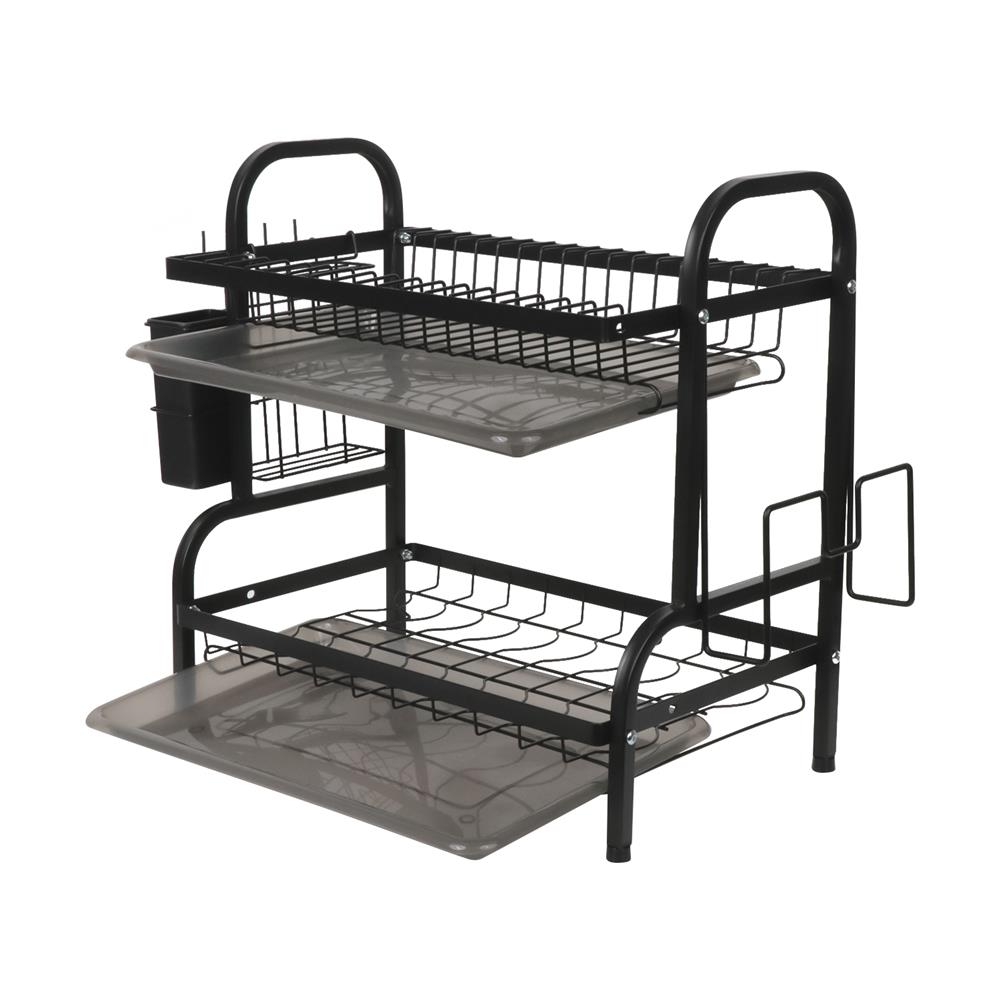 ชั้นคว่ำจาน 2 ชั้น พร้อมถาดรองน้ำ KECH MODISH สีดำ