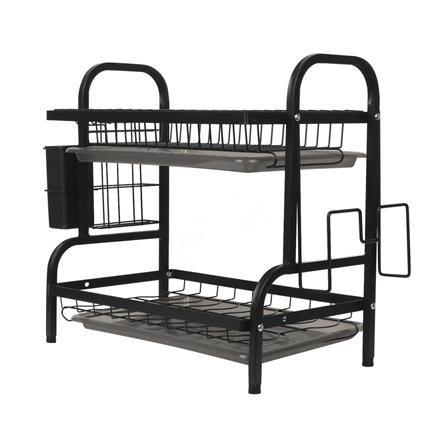 ชั้นคว่ำจาน 2 ชั้น พร้อมถาดรองน้ำ KECH MODISH สีดำ