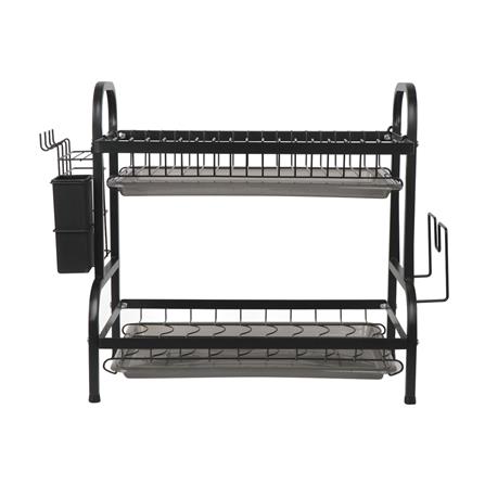 ชั้นคว่ำจาน 2 ชั้น พร้อมถาดรองน้ำ KECH MODISH สีดำ_1