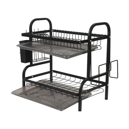 ชั้นคว่ำจาน 2 ชั้น พร้อมถาดรองน้ำ KECH MODISH สีดำ_2