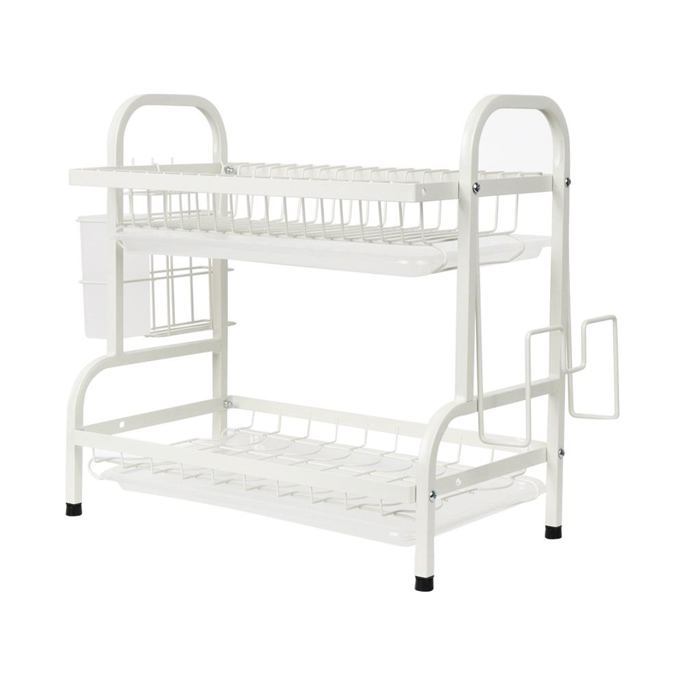 ชั้นคว่ำจาน 2 ชั้น พร้อมถาดรองน้ำ KECH MODISH สีขาว_1