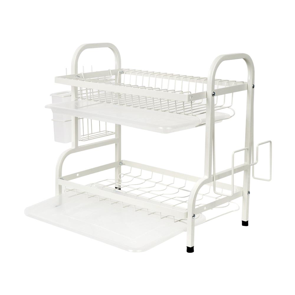 ชั้นคว่ำจาน 2 ชั้น พร้อมถาดรองน้ำ KECH MODISH สีขาว