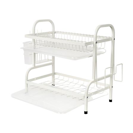 ชั้นคว่ำจาน 2 ชั้น พร้อมถาดรองน้ำ KECH MODISH สีขาว_3