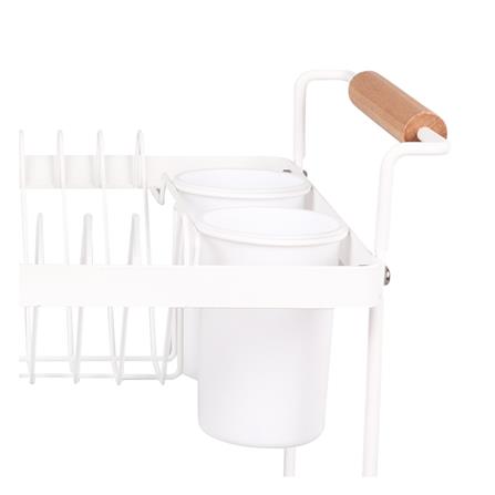 ชั้นคว่ำจาน 2 ชั้น พร้อมถาดรองน้ำและด้ามจับไม้ KECH MODISH สีขาว_2