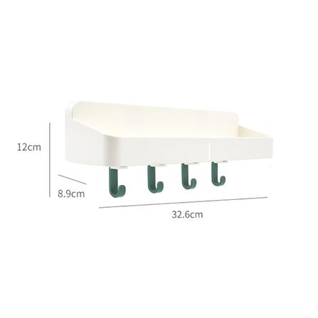 ชั้นติดผนังพร้อมตะขอ 4 ตะขอ KECH CHIC_6