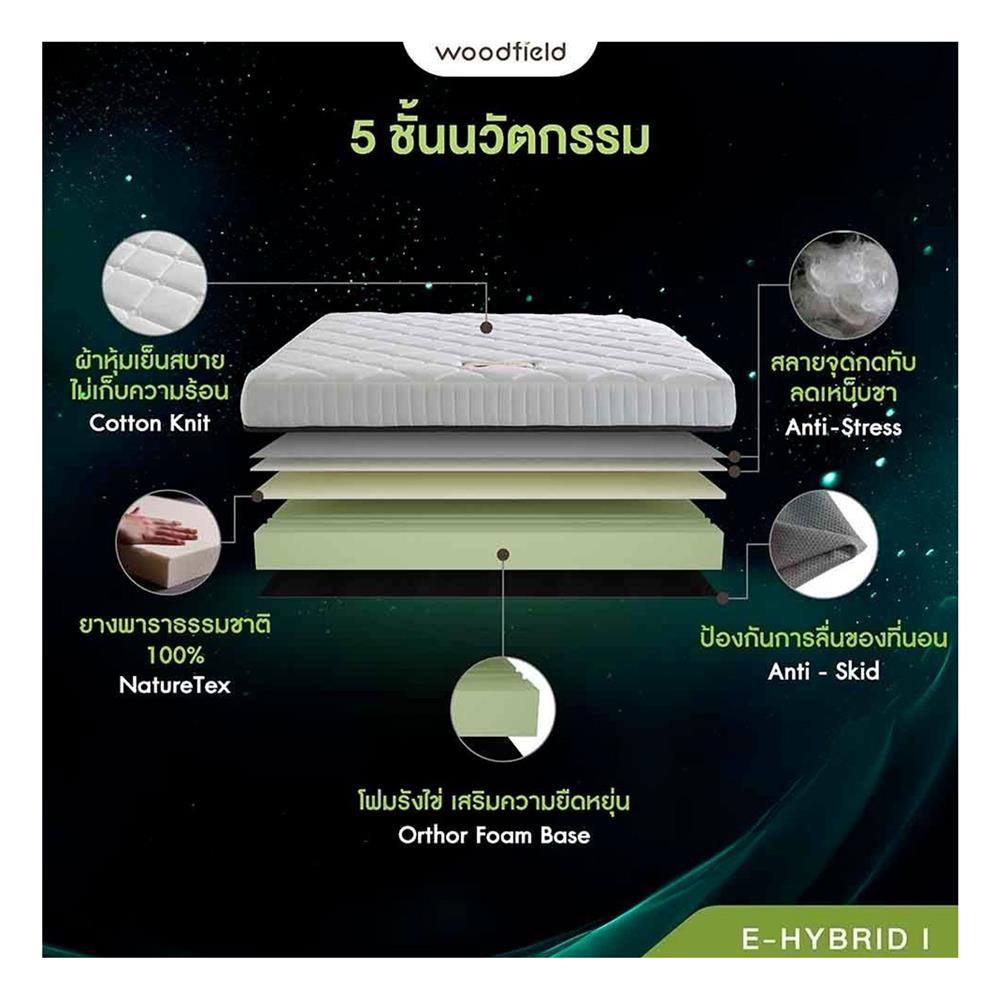 ที่นอน 3.5 ฟุต WOODFIELD E-HYBRID I พร้อมหมอนหนุน 1 ชิ้น