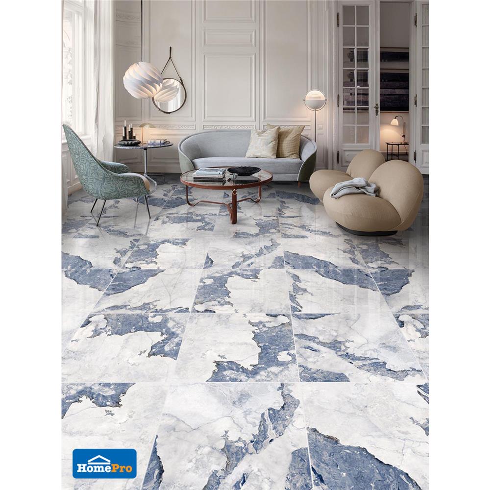 กระเบื้องพื้นพอร์ซเลน 60x60 ซม. TARA ฟลอส บลู A 1.44M2