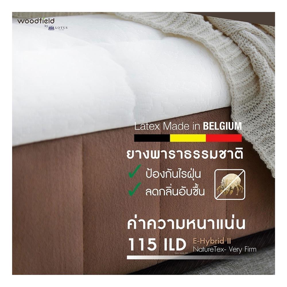 ที่นอน 5 ฟุต WOODFIELD E-HYBRID II พร้อมหมอนหนุน 2 ชิ้น
