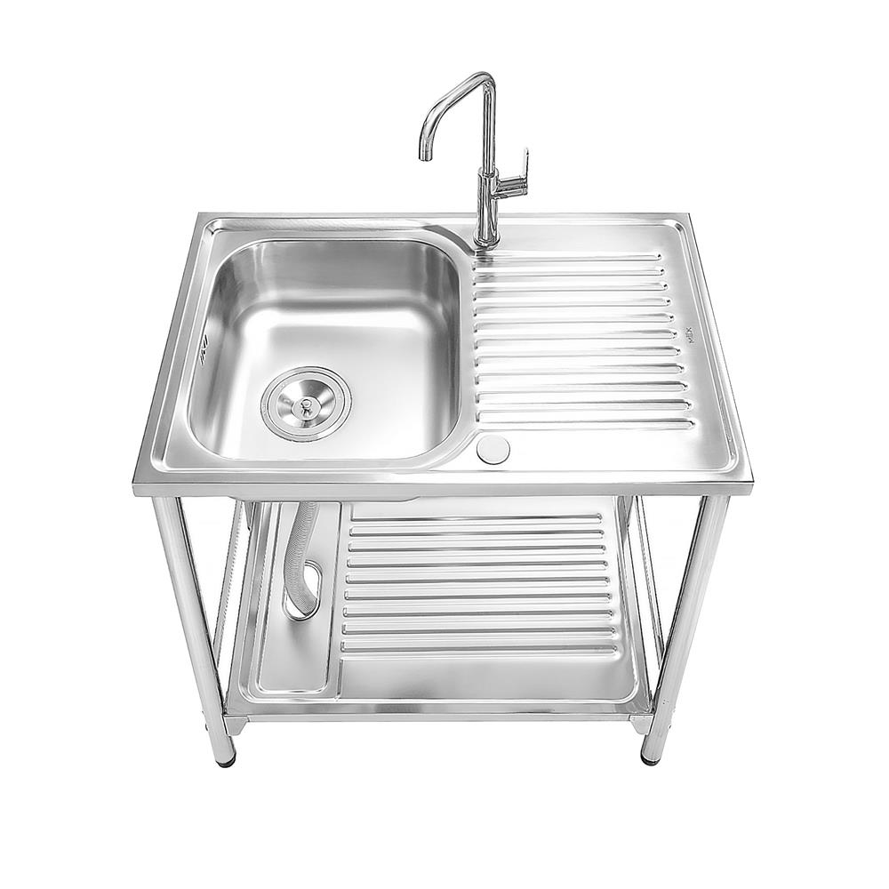 ซิงค์ขาตั้ง 1 หลุม 1 ที่พัก MEX PSB80ML สีเงิน