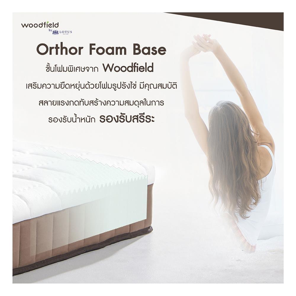 ที่นอน 6 ฟุต WOODFIELD E-HYBRID II พร้อมหมอนหนุน 2 ชิ้น