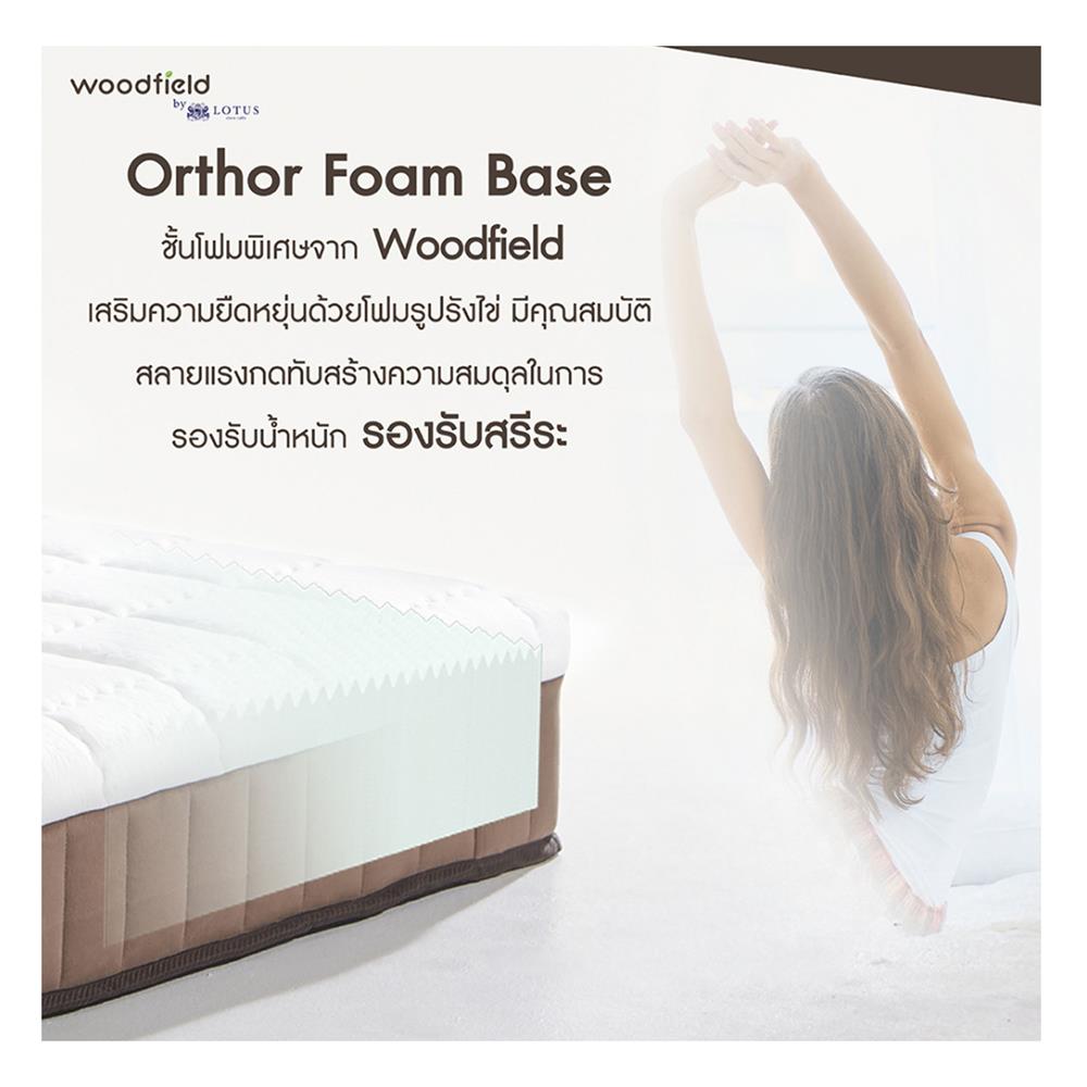 ที่นอน 6 ฟุต WOODFIELD E-HYBRID III พร้อมหมอนหนุน 2 ชิ้น