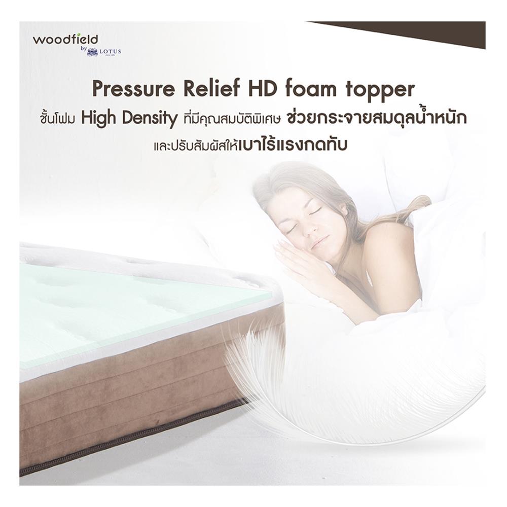 ที่นอน 6 ฟุต WOODFIELD E-HYBRID III พร้อมหมอนหนุน 2 ชิ้น