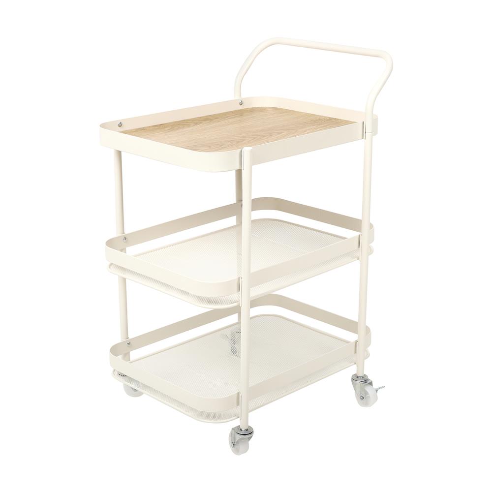 ชั้นวางของ 3 ชั้น มีล้อ STACKO BLISS 50x39x74 ซม. สีครีม