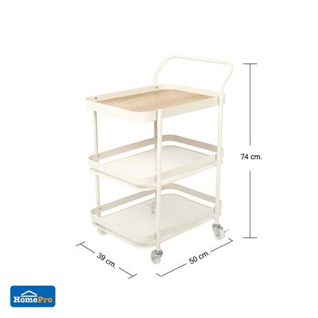 ชั้นวางของ 3 ชั้น มีล้อ STACKO BLISS 50x39x74 ซม. สีครีม_5