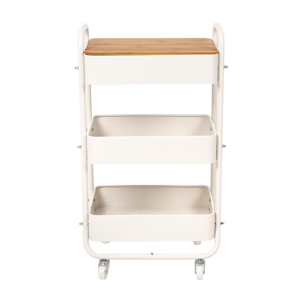 ชั้นวางของ 3 ชั้น มีล้อ STACKO TOAST 44.3x30.5x79.5 ซม. สีครีม