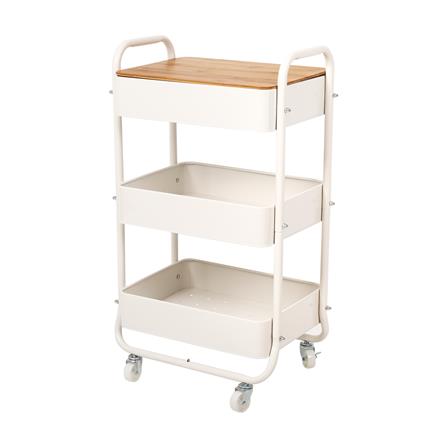 ชั้นวางของ 3 ชั้น มีล้อ STACKO TOAST 44.3x30.5x79.5 ซม. สีครีม_0
