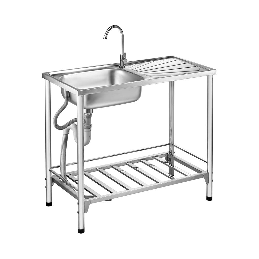 ซิงค์ขาตั้ง 1 หลุม 1 ที่พัก MESTER PST100 สีเงิน