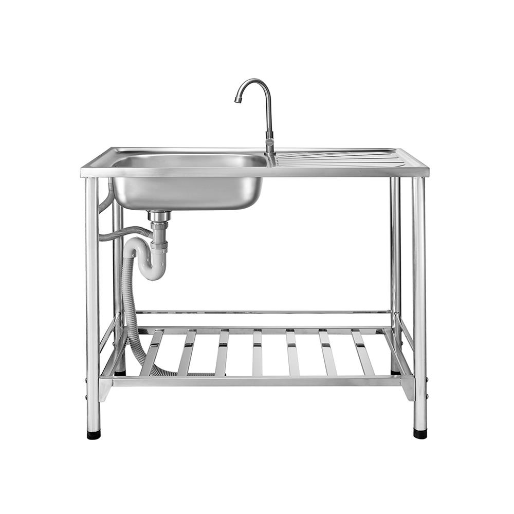 ซิงค์ขาตั้ง 1 หลุม 1 ที่พัก MESTER PST100 สีเงิน