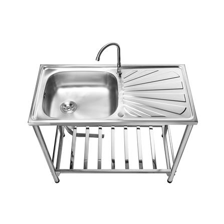 ซิงค์ขาตั้ง 1 หลุม 1 ที่พัก MESTER PST100 สีเงิน_2