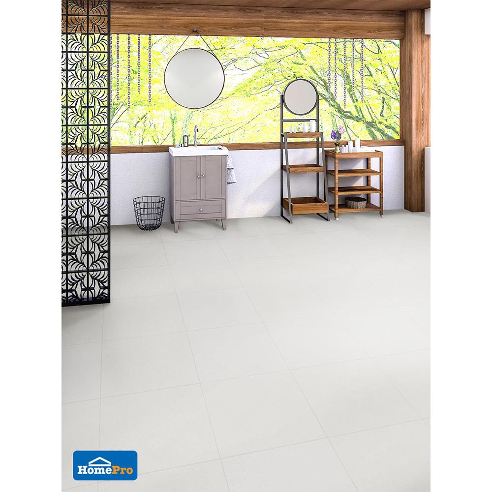 กระเบื้องพื้นพอร์ซเลน 60x60 ซม. CERGRES คาซเบกี ไลท์เกรย์ A 1.44 ตร.ม.