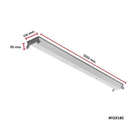 โคมอกไก่ติดลอย CARINI NY2X18C 2x120 ซม. สีขาว_5