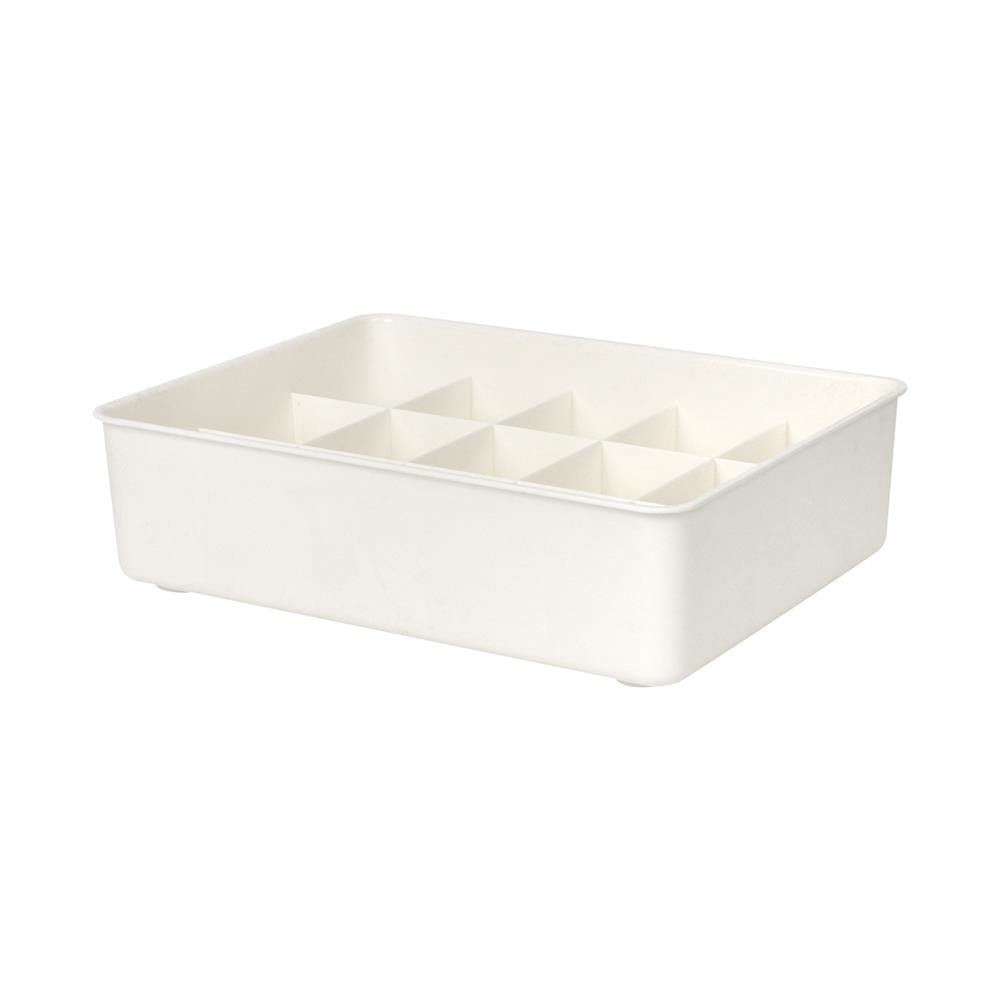 กล่องจัดเก็บถุงเท้า 15 ช่อง PLIM SIZE L สีขาว