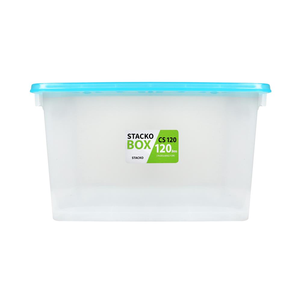 กล่องเก็บของ STACKO CS120L 79.5x52.6x42.7 ซม. สีใส/ฟ้า