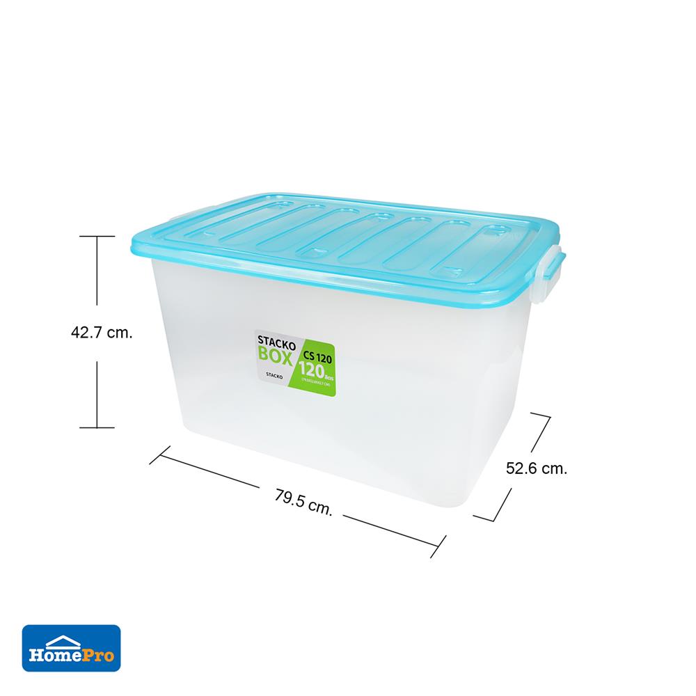 กล่องเก็บของ STACKO CS120L 79.5x52.6x42.7 ซม. สีใส/ฟ้า