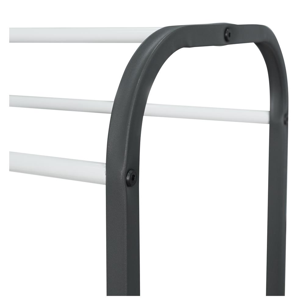 ราวตากผ้ามีล้อ 2 ชั้น พร้อมตะแกรงวางของ PLIM 80 ซม. สีเทา/ขาว