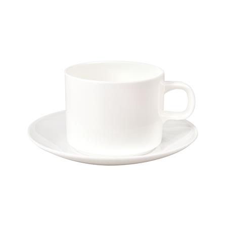 ชุดถ้วยกาแฟเมลามีน KEYWAY 300 มล. สีครีม_0