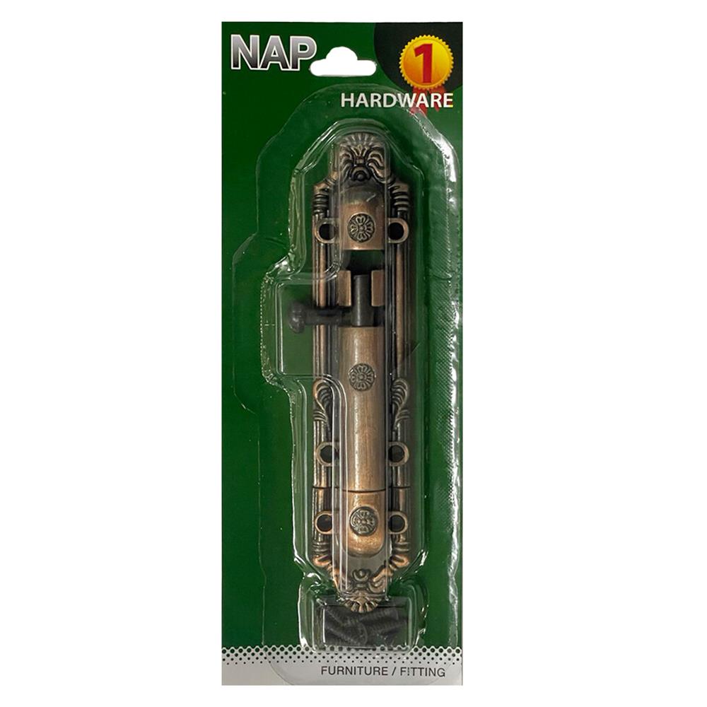 กลอนทั่วไป NAP 836 ลายพฤกษา 4 นิ้ว สีทองแดงรมดำ