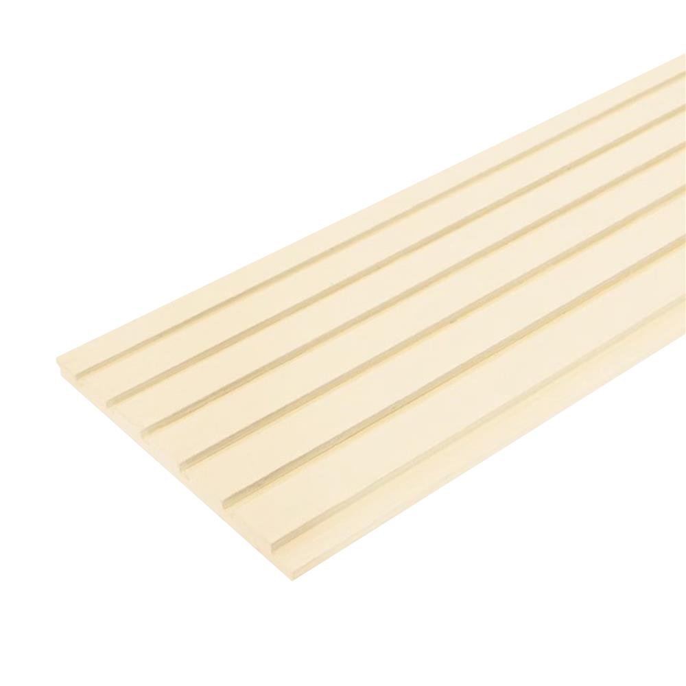 ไม้ผนังบังใบ CONWOOD ลายเสี้ยน หน้า 8 นิ้ว 1.1x20x305 ซม. สีขาวงาช้าง