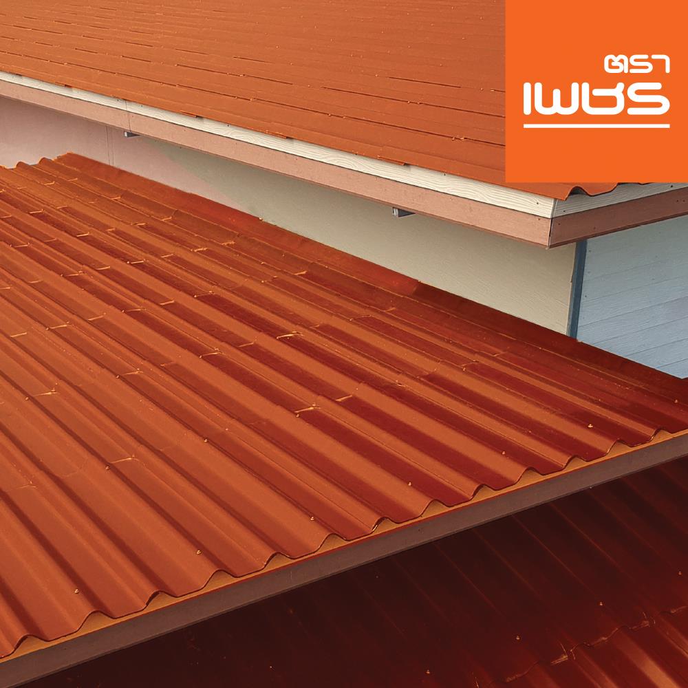 กระเบื้องหลังคา ลอนคู่ ตราเพชร 0.4x50x120 ซม. สีส้มทองมังกร