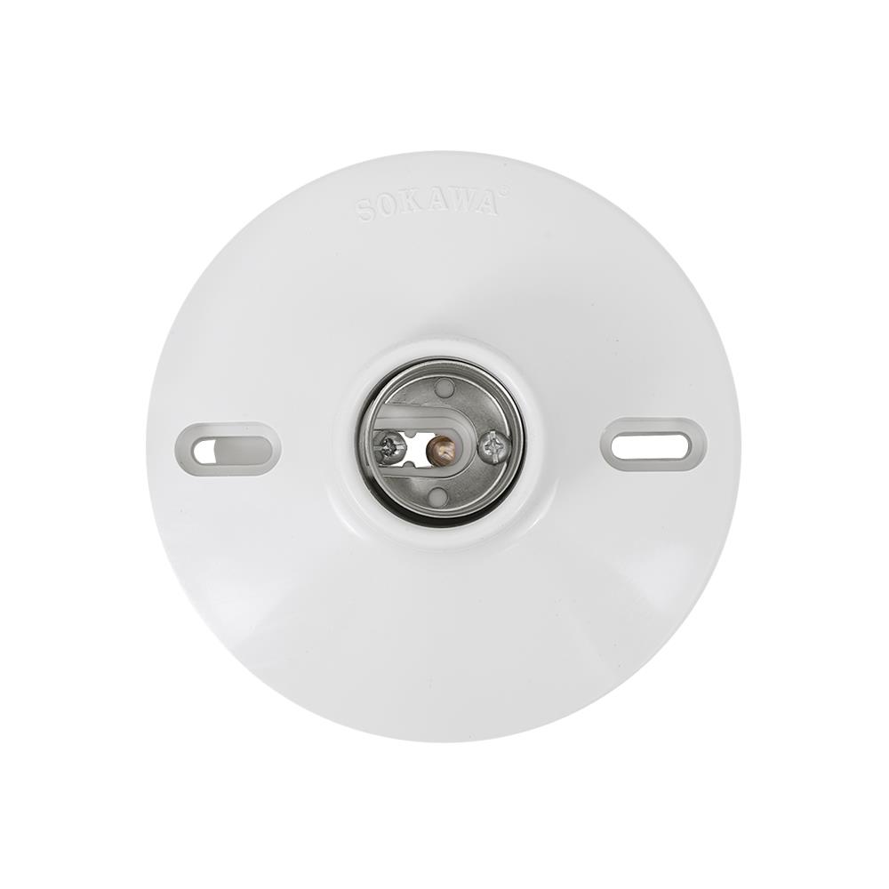 ขั้วแป้นเกลียวตัวใหญ่ SOKAWA E27 S-024 สีขาว