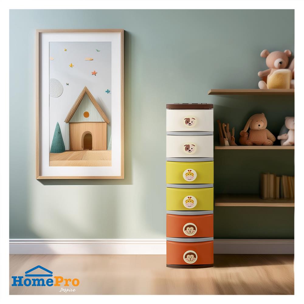 ตู้ลิ้นชัก 6 ชั้น MODERN B28 28x45x107 ซาฟารี