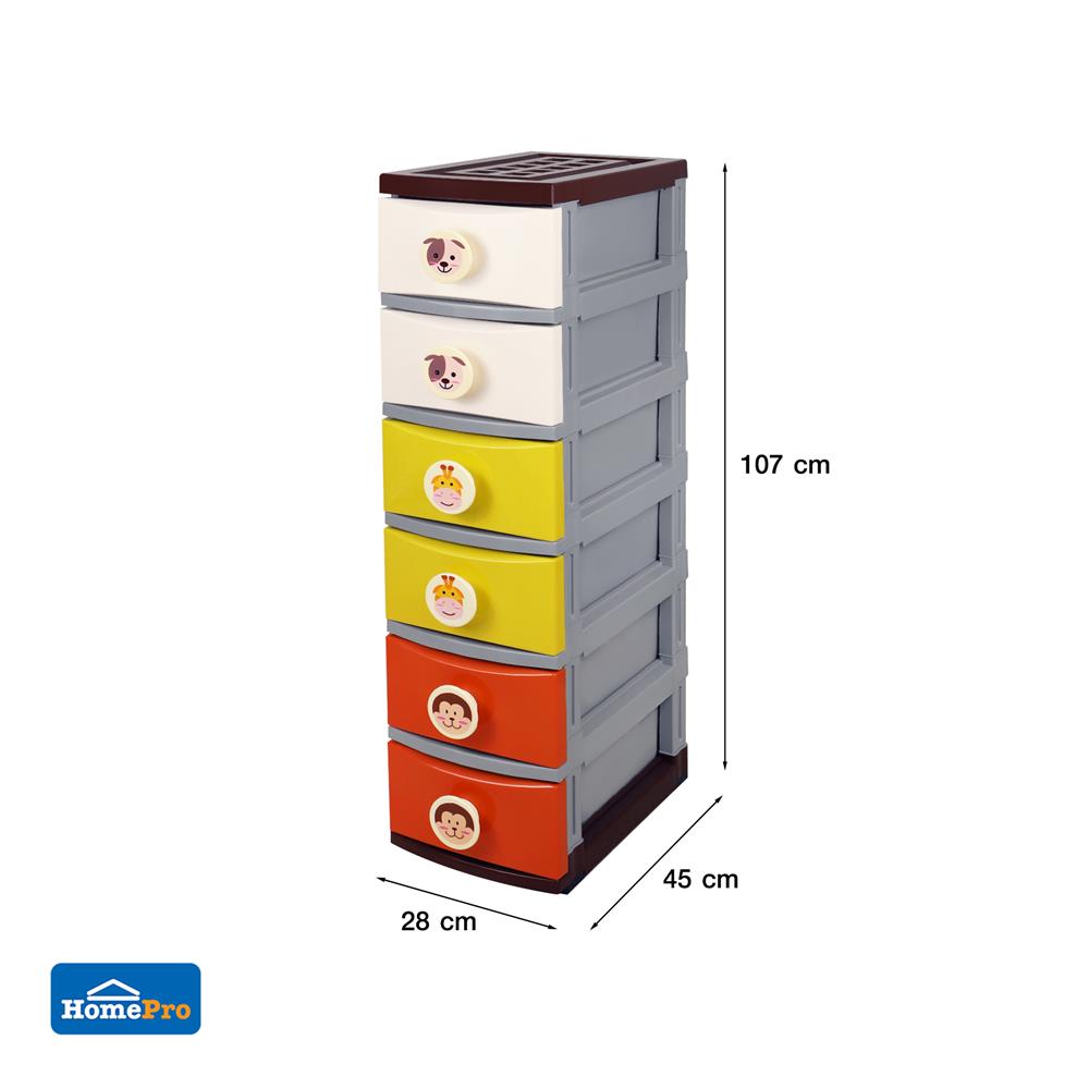 ตู้ลิ้นชัก 6 ชั้น MODERN B28 28x45x107 ซาฟารี