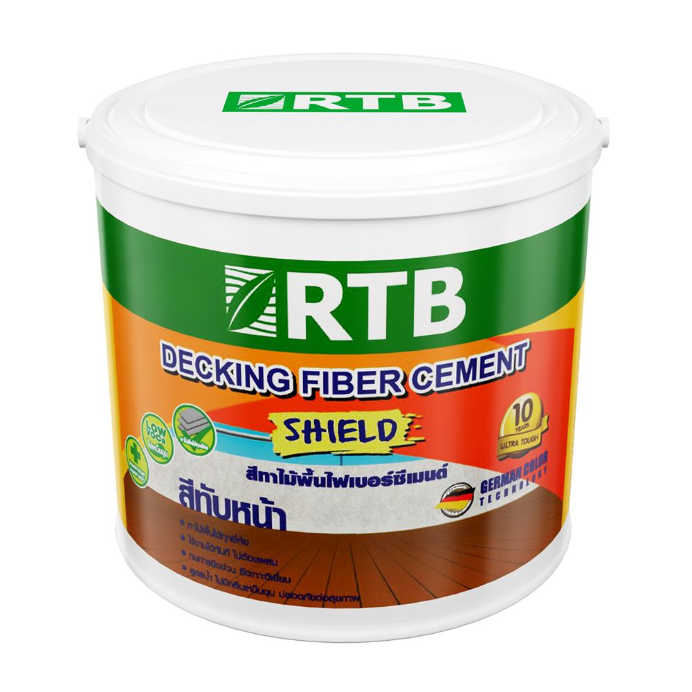 สีทาพื้นไม้ไฟเบอร์ซีเมนต์ ชนิดเงา RTB สีไม้เต็ง 3.6 ลิตร