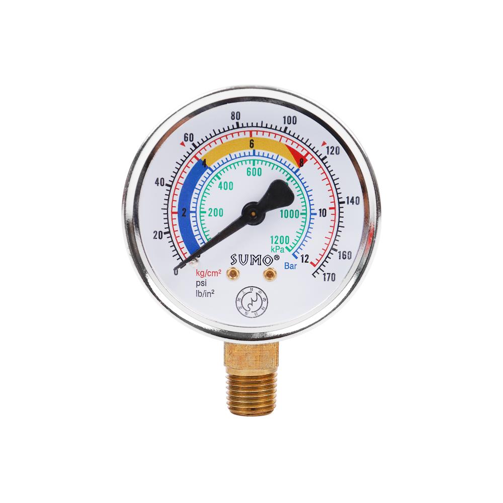 เกจ์วัดแรงดัน SUMO เกลียวล่าง 63 มม. X 1/4 นิ้ว