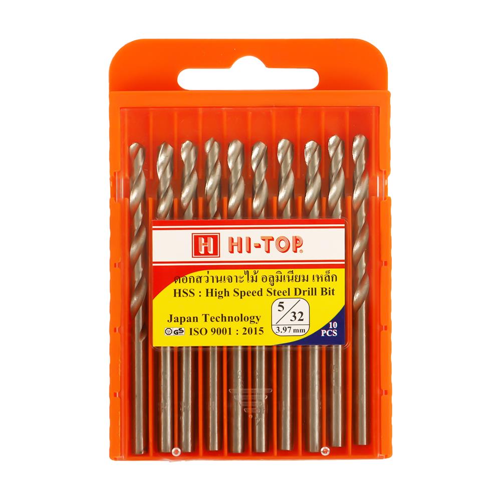 ดอกสว่าน HI-TOP HSS 5/32 4 มม. แพ็ก 10 ชิ้น