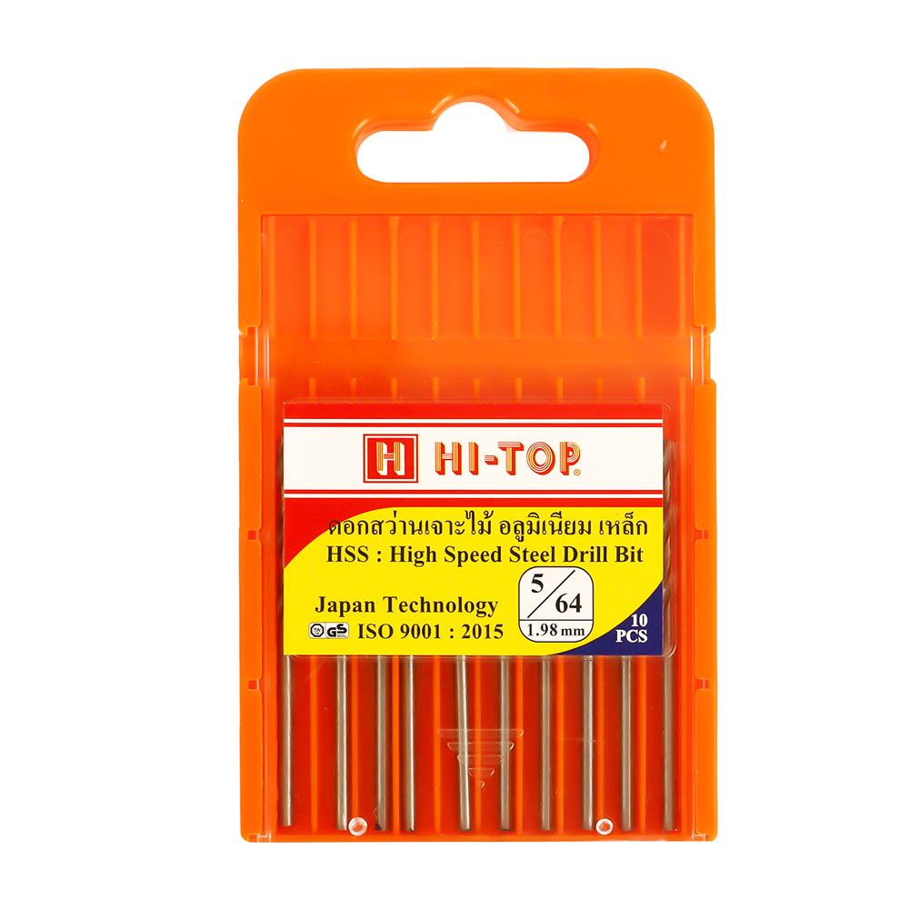 ดอกเจาะไม้ HI-TOP HSS 5/64 แพ็ก 10 ชิ้น
