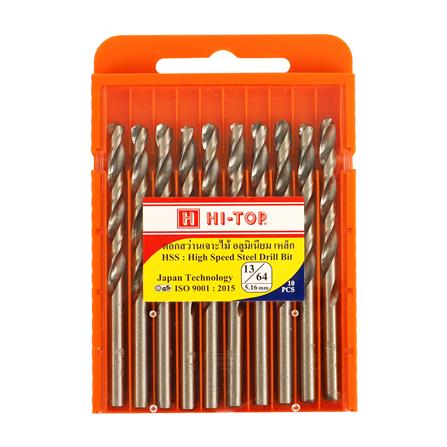 ดอกเจาะไม้ HI-TOP HSS 13/64 แพ็ก 10 ชิ้น