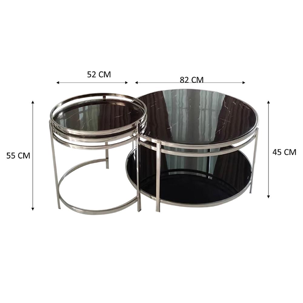 โต๊ะกลาง 2 ชิ้น KAWIN DOUBLE STEP MB14MS สีดำ