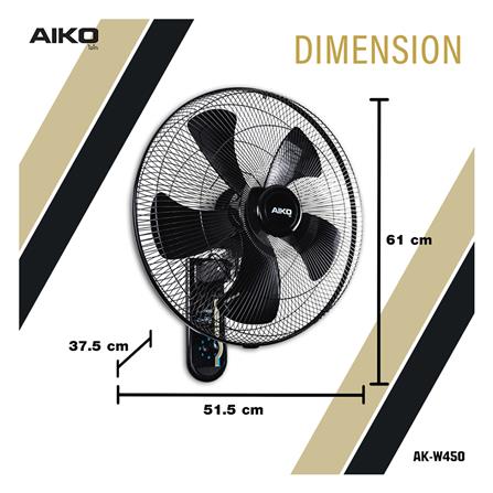 พัดลมติดผนัง 18 นิ้ว AIKO AK-W450 สีดำ_4