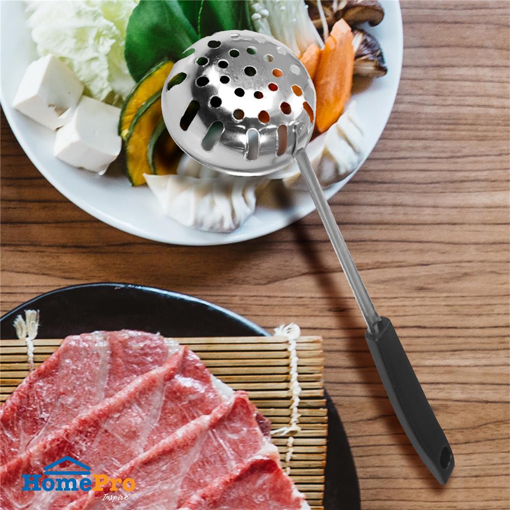 กระชอนสเตนเลสด้ามสีดำ KECH SHABU 29 ซม.