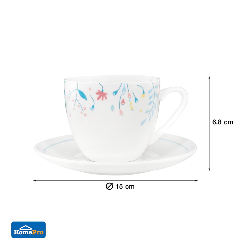 ชุดถ้วยกาแฟ PORCELAIN 220 มล. KECH CHEERFUL LEAF