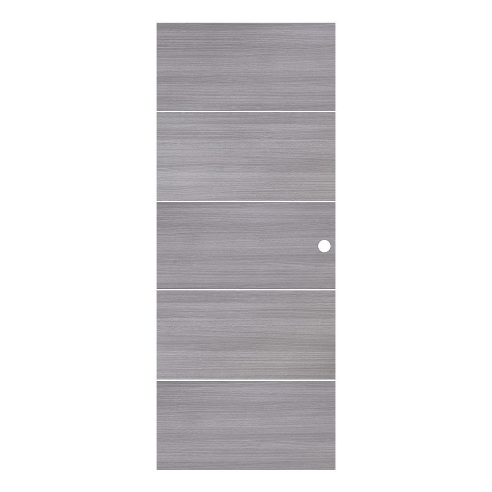 ประตูไม้ปิดผิว PVC N999 P336-5 80X200 ซม. สีเทา