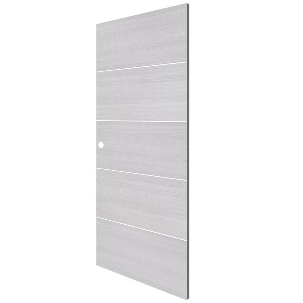 ประตูไม้ปิดผิว PVC N999 P336-5 80X200 ซม. สีเทา