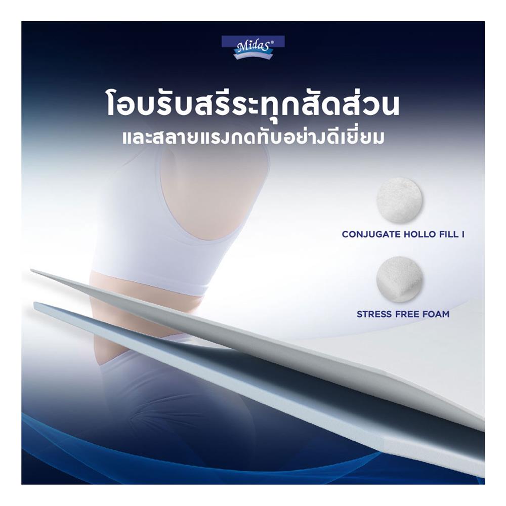 ที่นอน 6 ฟุต MIDAS DYNAMIK 3000 พร้อมหมอนหนุน 2 ชิ้น