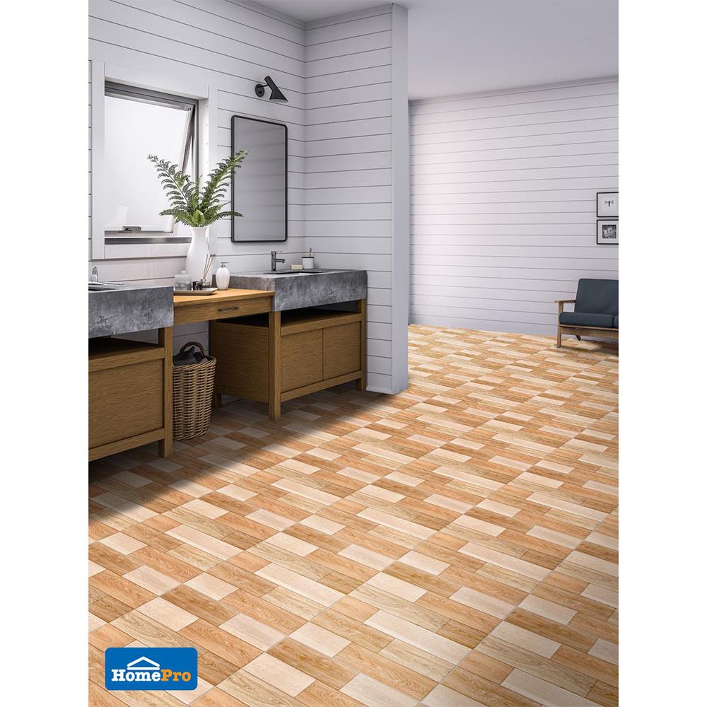 กระเบื้องพื้น 18x18 ซม. TARA บอสโซ่ วู๊ด น้ำตาล EXC PM 1 ตร.ม.